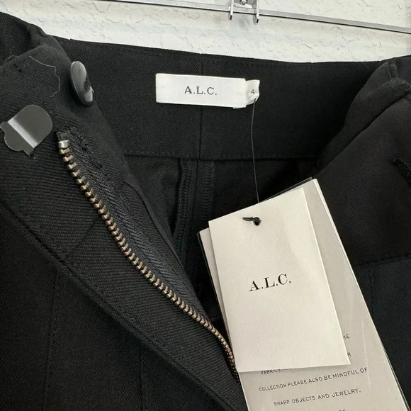 A.L.C Pants Straight Leg Black Size 4 High Rise Old Money - Picture 7 of 12